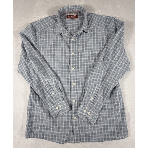 Simms Other - Simms Shirt Men's Size L Green Plaid Fishing Long Sleeve Button Up